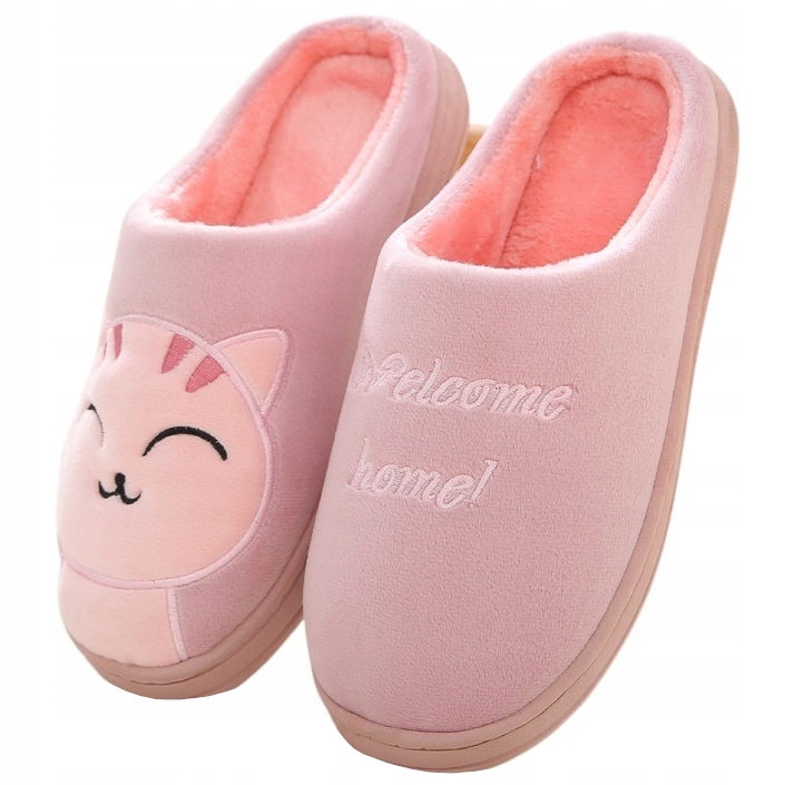 

Kapcie Papcie Damskie Różowe z Kotem Laczki 40/41