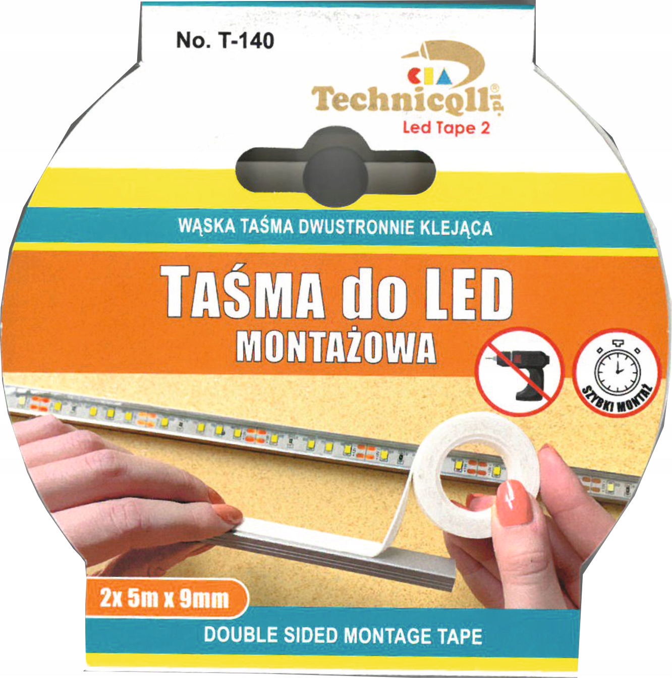 

Taśma montażowa do Led 2x5mx9mm