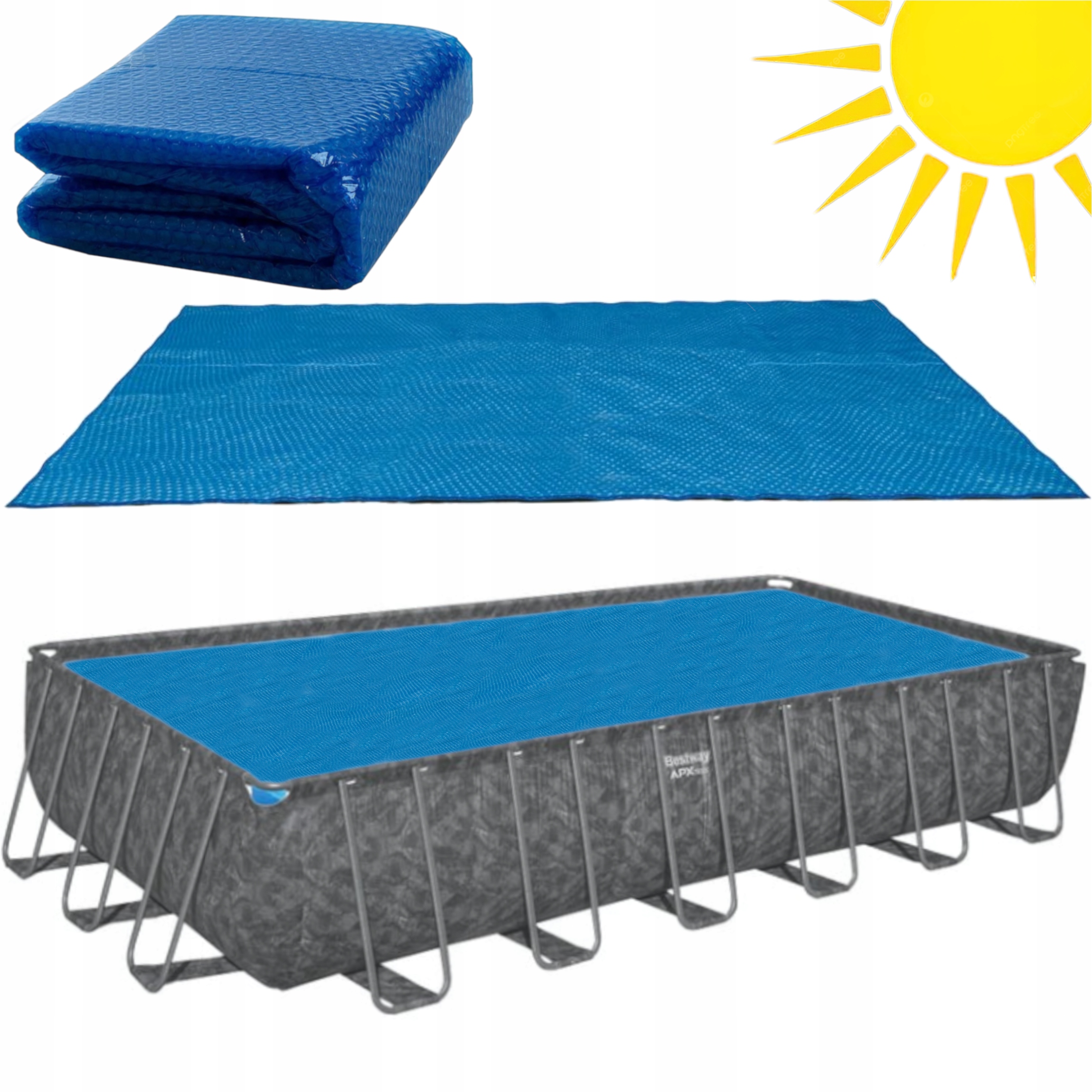 Fólie Do Bazénu Solární Podložka Obdélníková XXL
