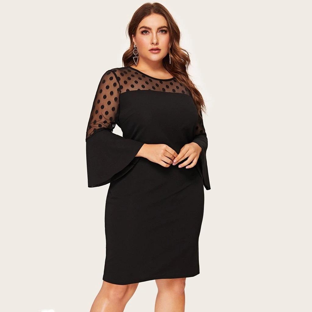 

Linia Plus Size wyszczuplająca siateczka groszki
