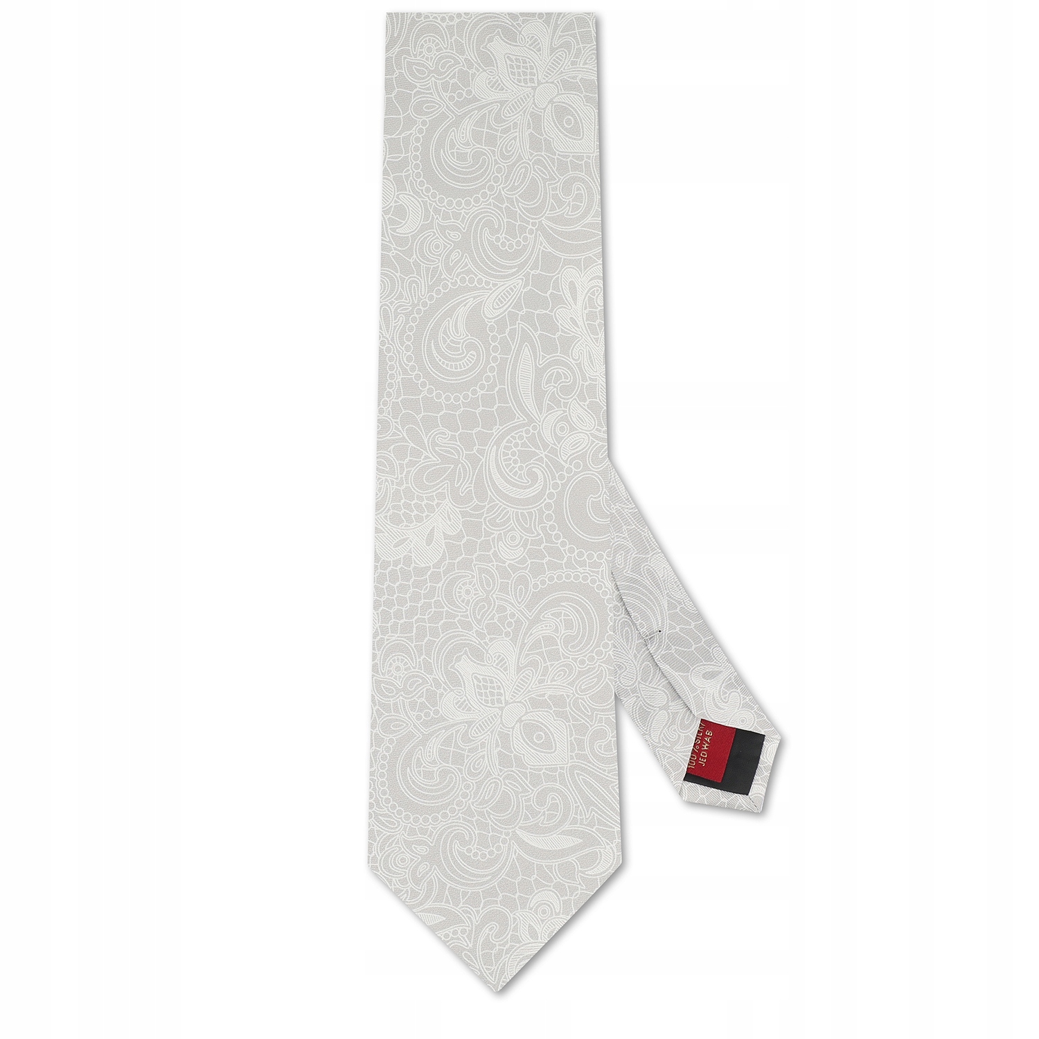 Šedá pánská kravata s folklorním vzorem Elegantní krabička Pako Lorente