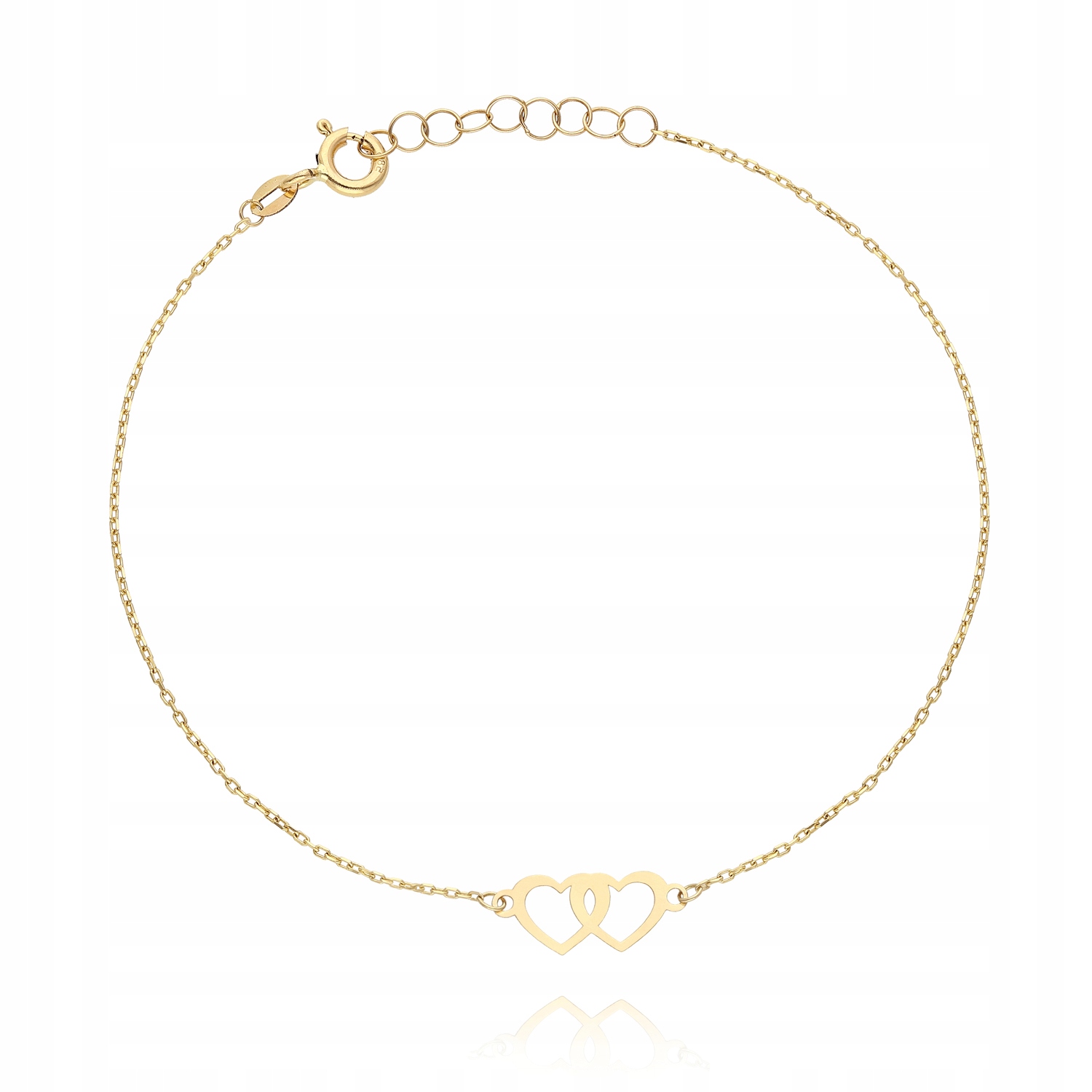 Zlatý náramek propletené srdce Pr. 585