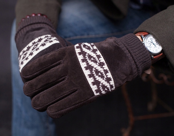 RĘKAWICZKI ZIMOWE CIEPŁE GRUBE OCIEPLANE BRĄZOWE Marka bez marki