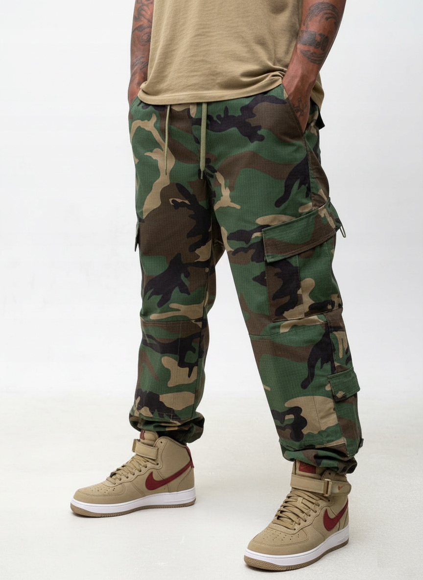 Vojenské Kalhoty Maskáčový Kapsáče Pánské Camo Jigga Silné Vojenské Ripstop XXL