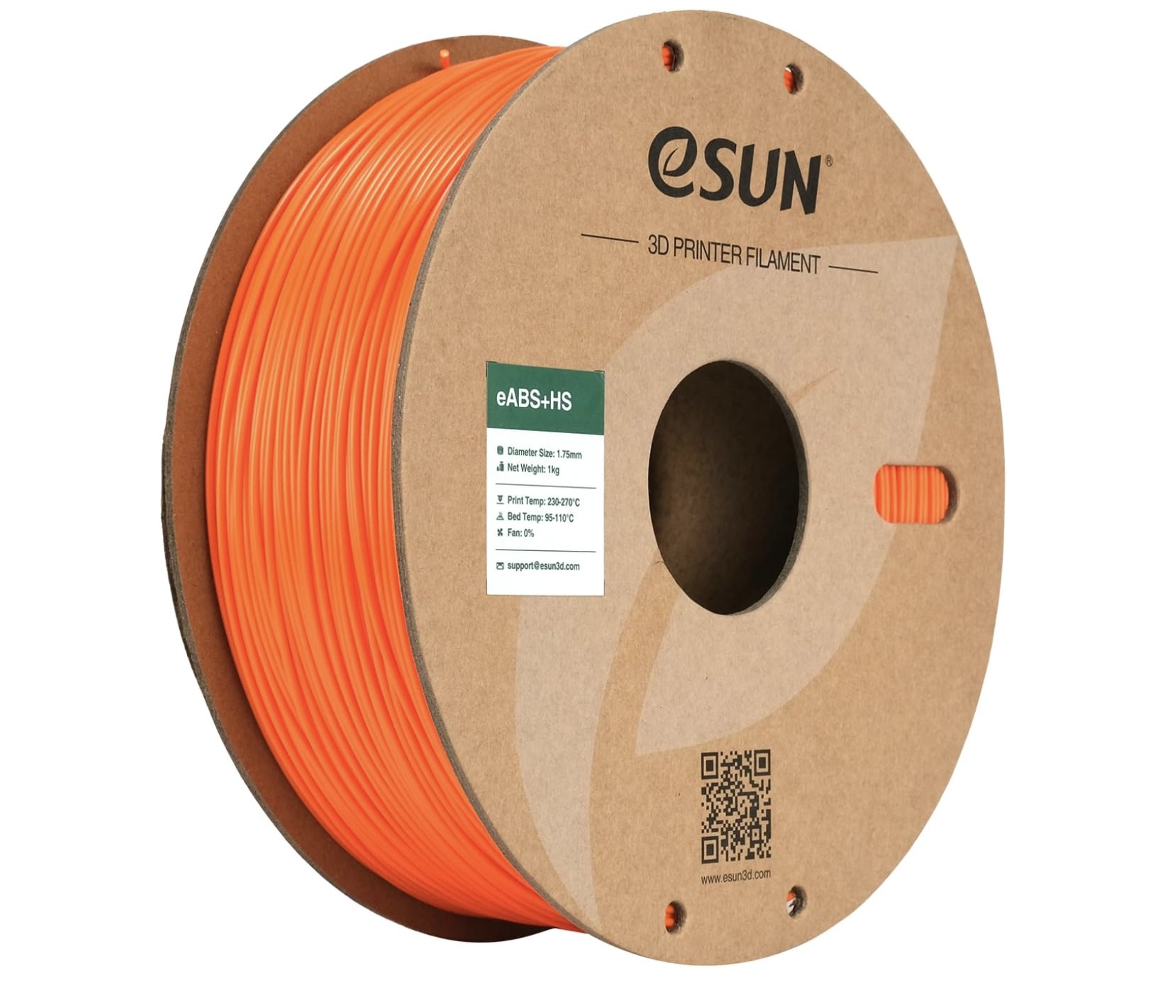 Filament eSun Petg+hs oranžový 1.75 mm 1 kg rychlý 3D tisk papírový