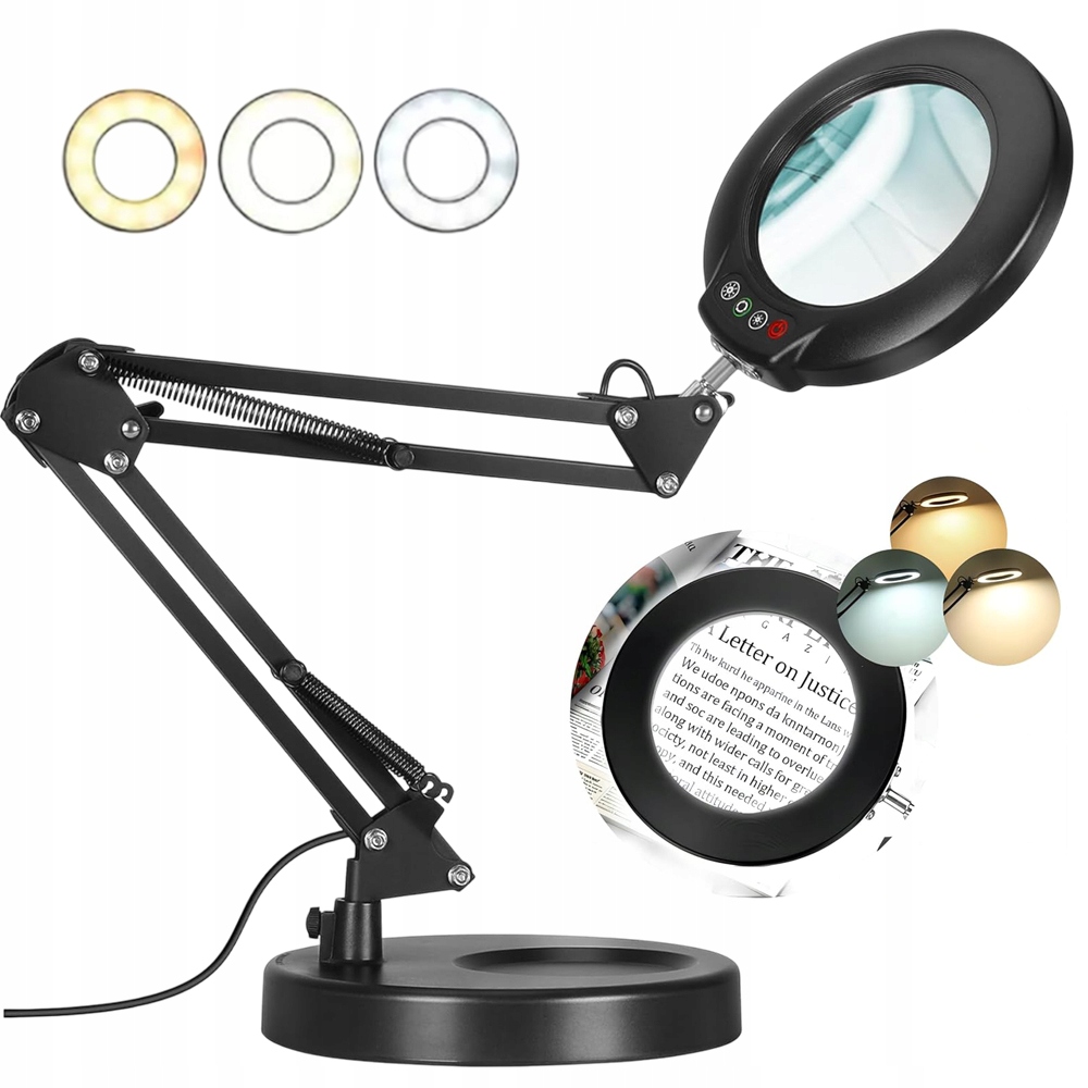 Led Lampa Kosmetická Lupa Sklo Zvětšující Kreslicí Stolní Lampa