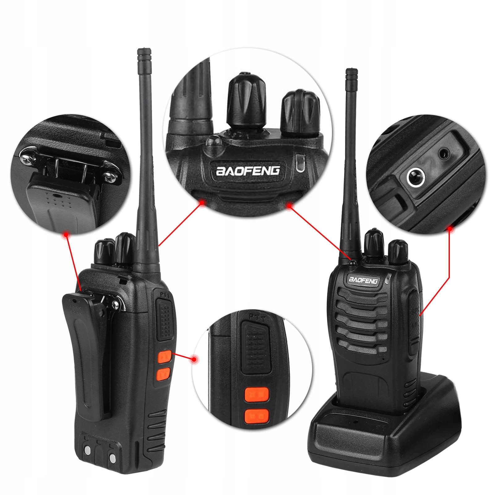 2x BAOFENG BF-888S KRÓTKOFALÓWKI WALKIE TALKIE 5W Liczba sztuk 2 szt.