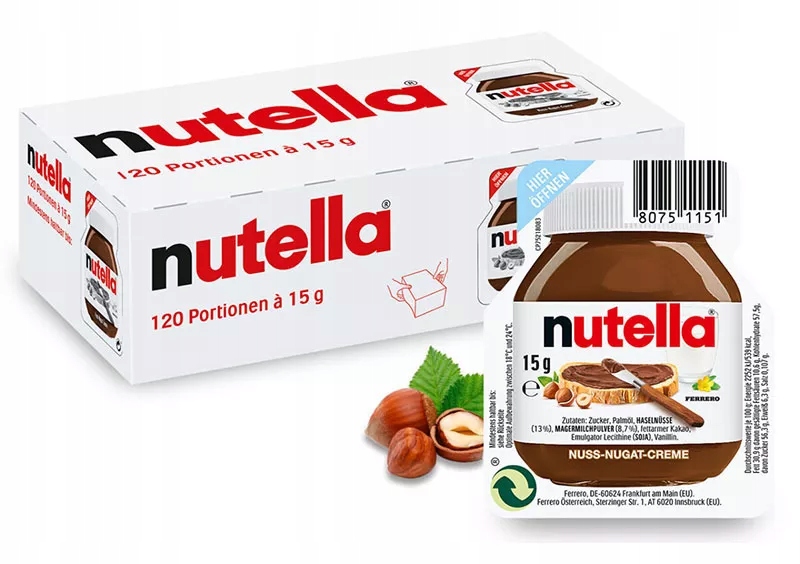Nutella Mini Krem Czekoladowy Orzechowy Ferrero Porcja 15g x 120 szt