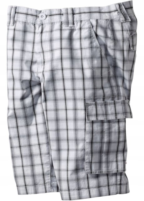 Z5615 BERMUDY BOJÓWKI BIAŁE W KRATĘ REGULAR R.48