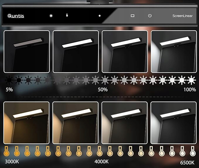 LAMPKA LED DO LAPTOPA MONITORA NA MONITOR KLIPS REGULOWANA NOCNA Liczba punktów światła więcej niż 12