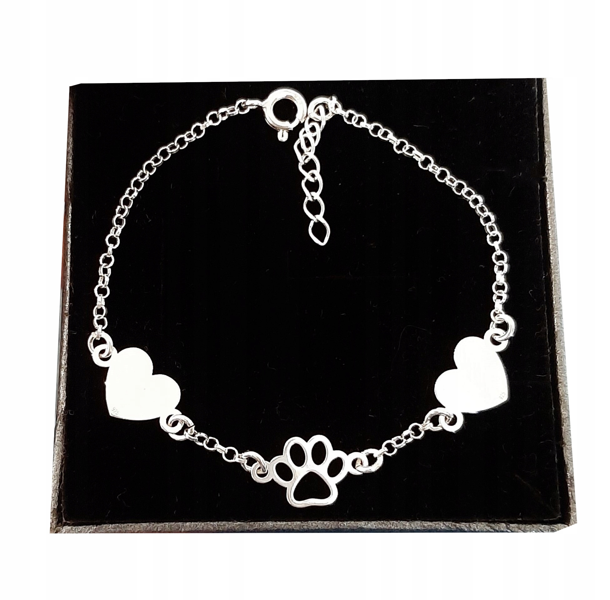 

Bransoletka Łapka Serce Grawer Srebro 925