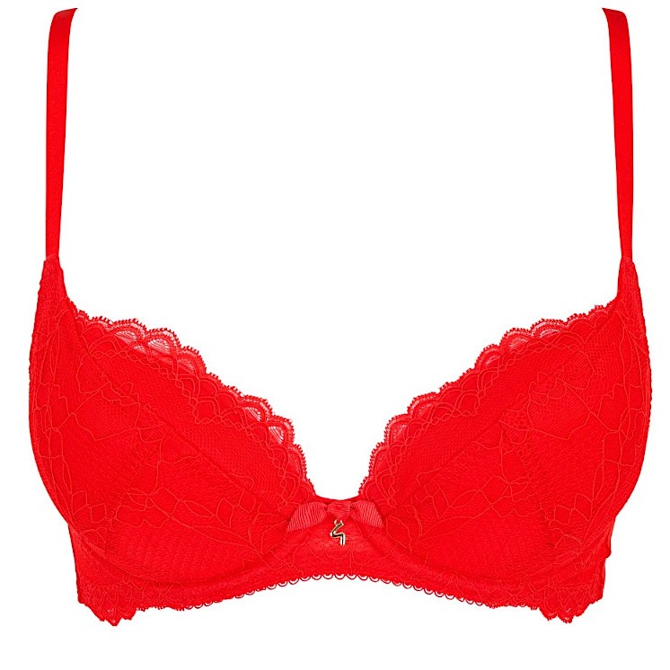 Gossard Superboost Lace 7711 krajková podprsenka, chilli červená, velikost 65D (odpovídá 30D)