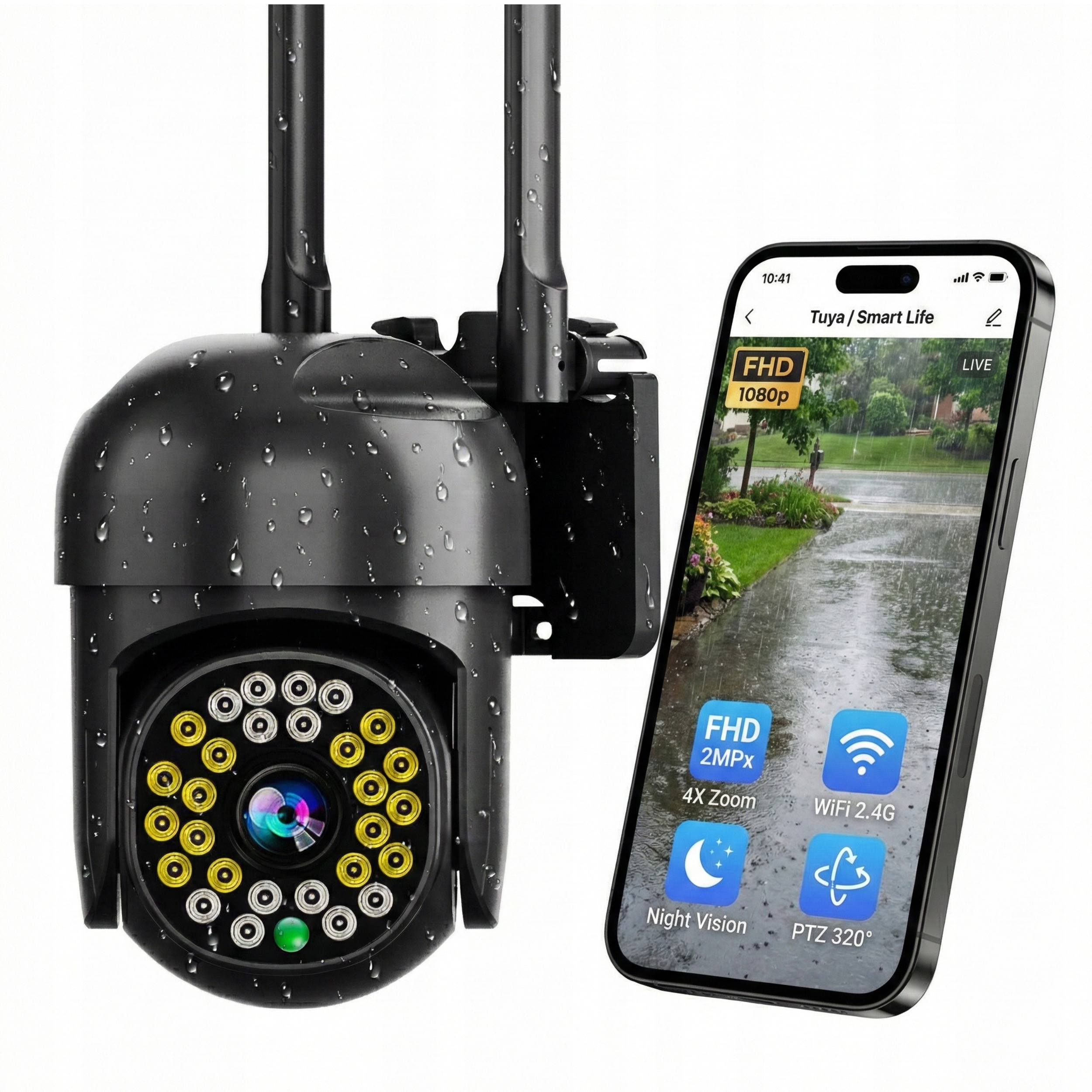 Kamera Obrotowa Zewnętrzna Ip Wifi Full Hd Tuya Smart Live App