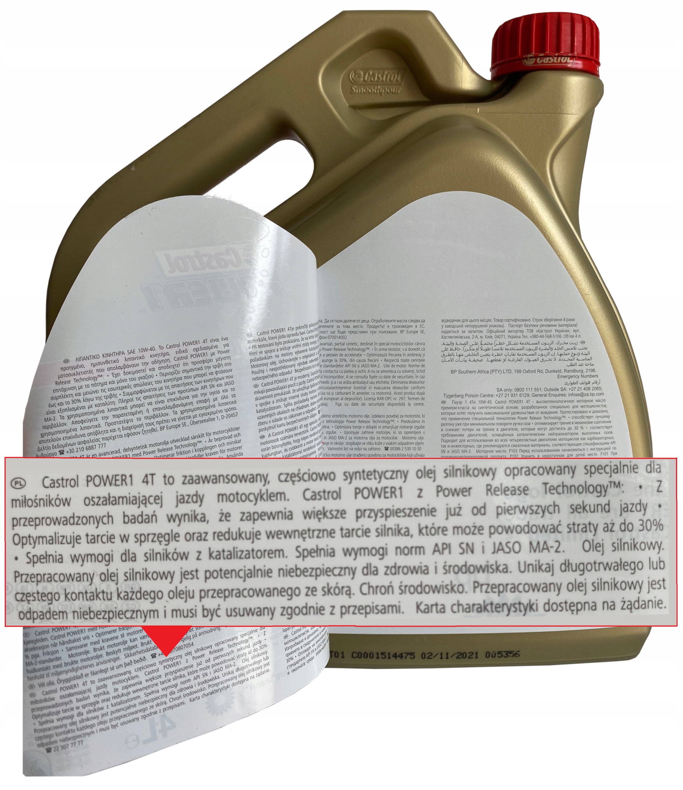 OLEJ CASTROL POWER 1 4T 10W40 4L + FILTR OLEJU Producent M.Line