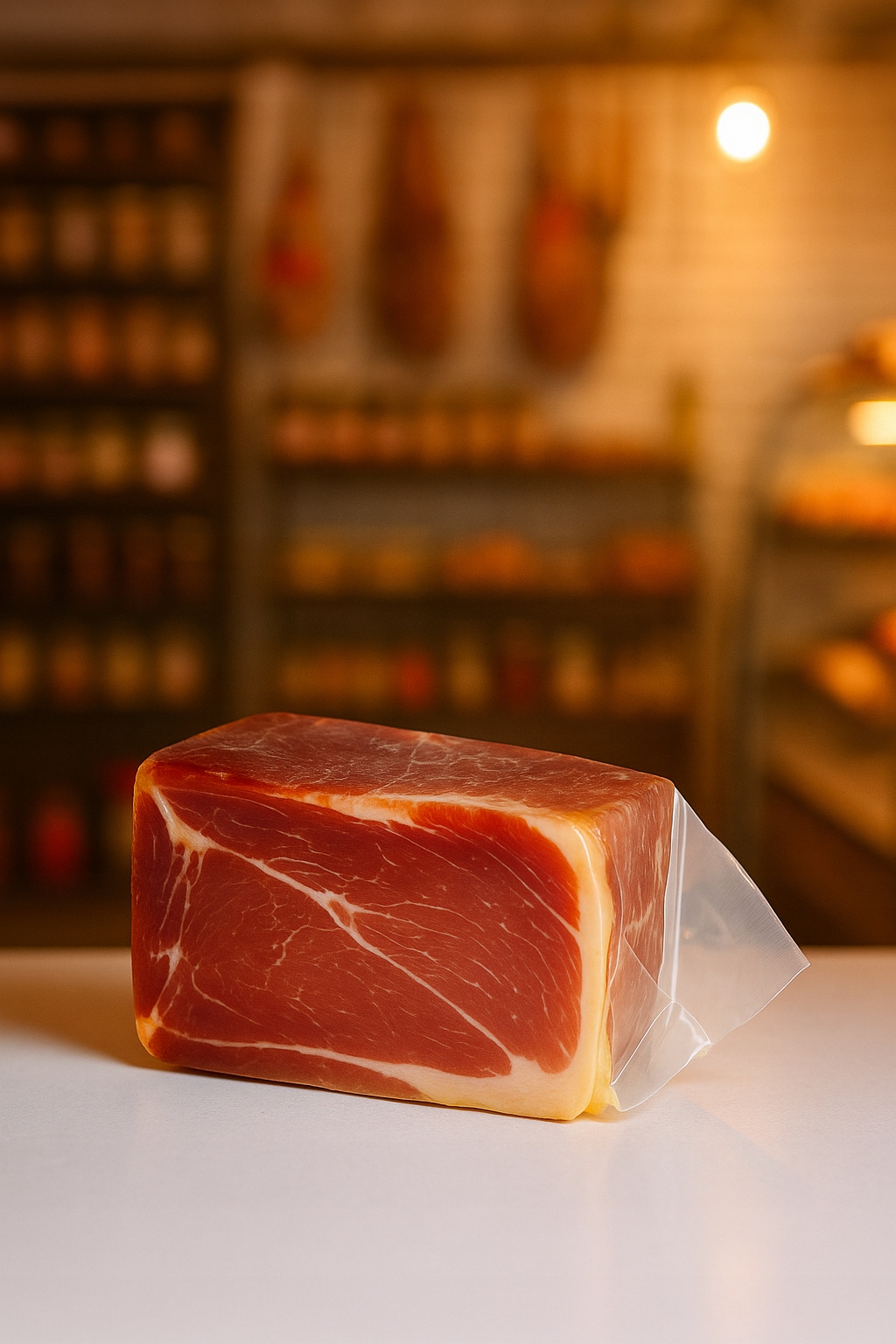 Levně Šunka Jamón Serrano blok vyčištěná 1/2 (cca 2,4-2,5 kg)