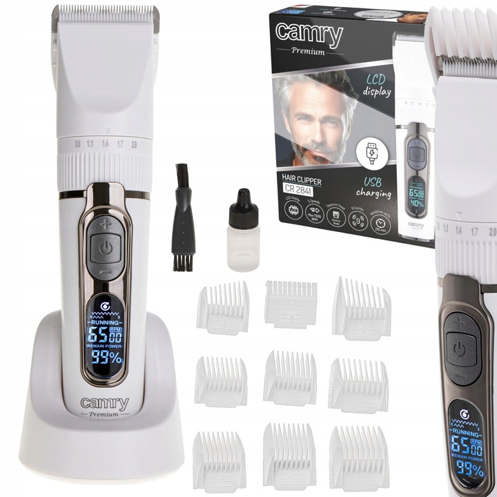 Strzyżarka Cr 2841 z LCD i Stojakiem Precyzja i Wygoda