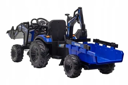 Traktor na Akumulator Dla Dzieci 2X200W 24V7Ah Przyczepka Spychacz Koparka