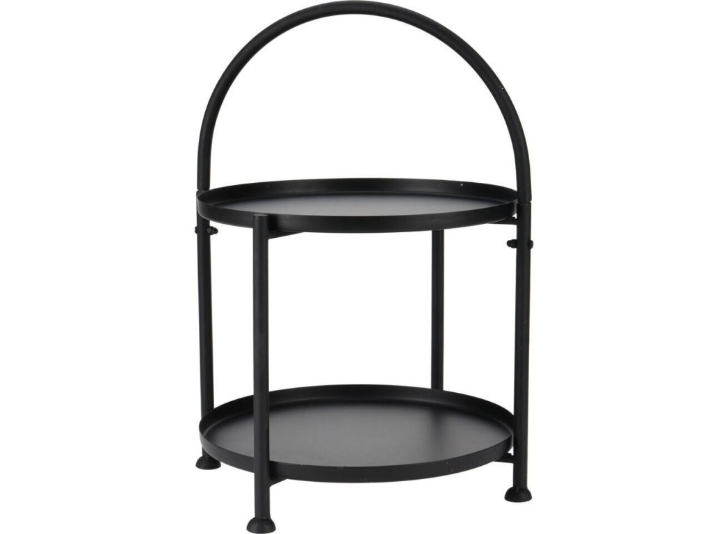 Kovový kulatý stolek ve stylu loft s držákem, 34 x 45,5 cm