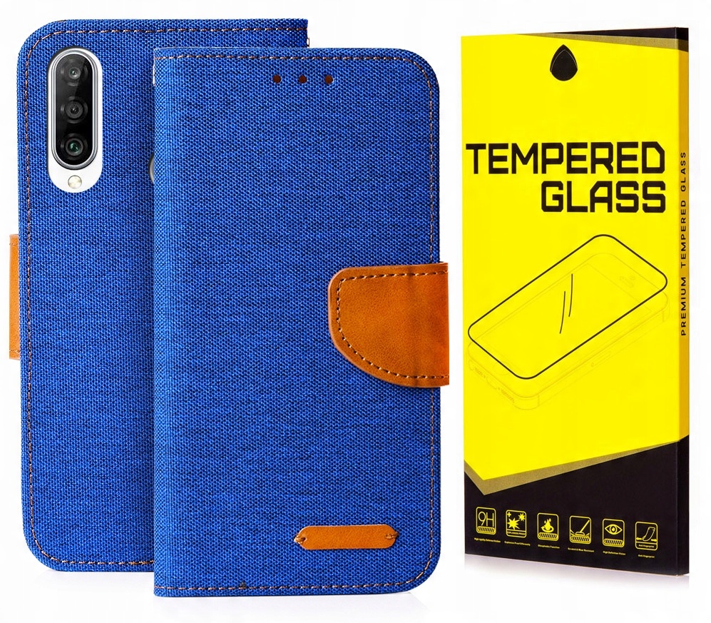 

Etui Portfel Canvas do Huawei P30 Lite Szkło 9H