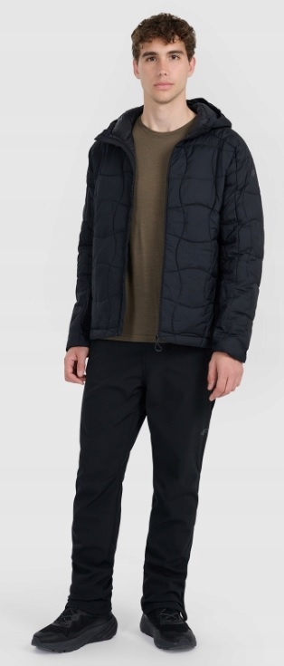 4F Pánská Péřová Trekingová Bunda M0780 Hluboká Černá XXL