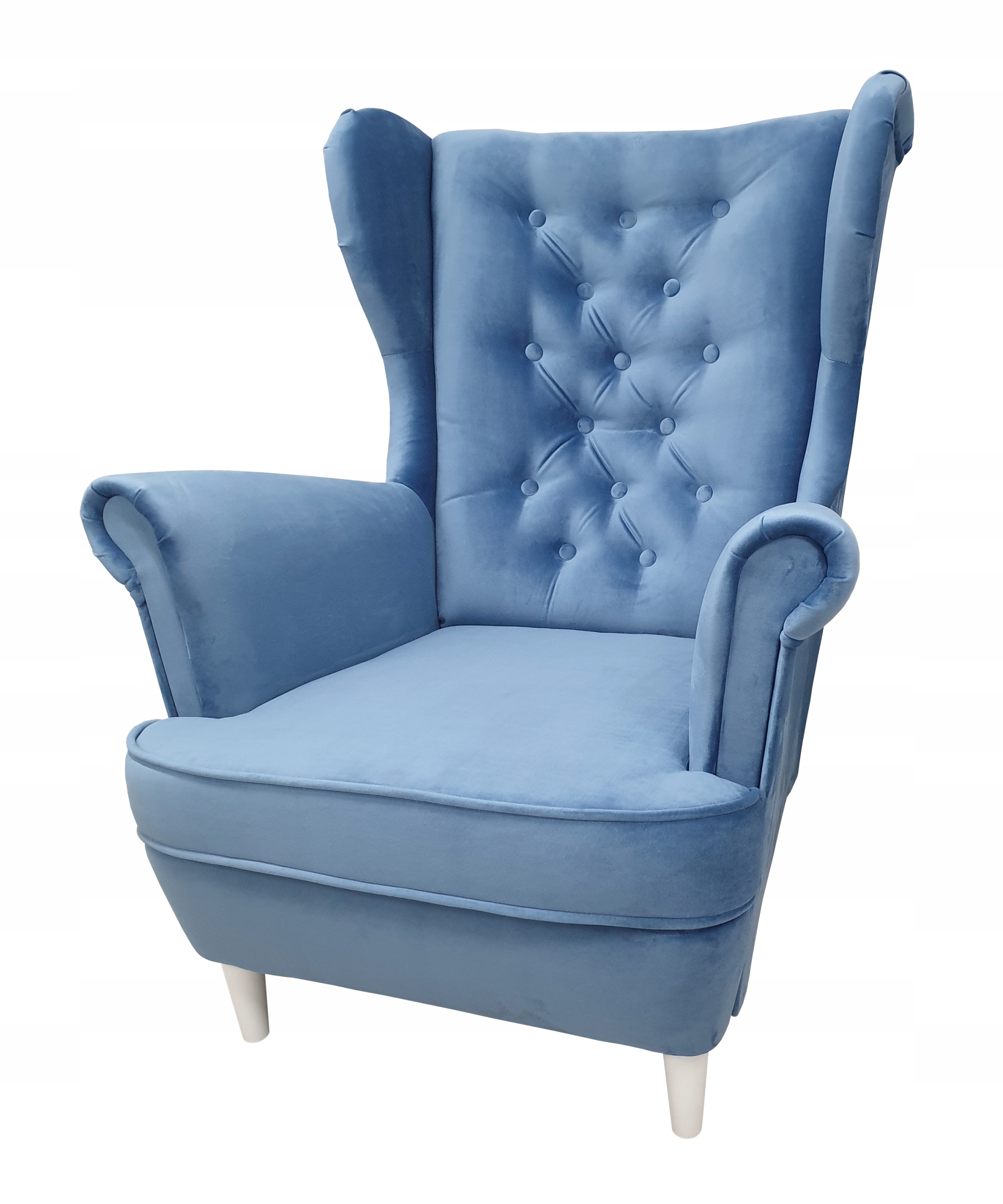 FOTEL USZAK STYL SKANDYNAWSKI SALON - NIEBIESKI