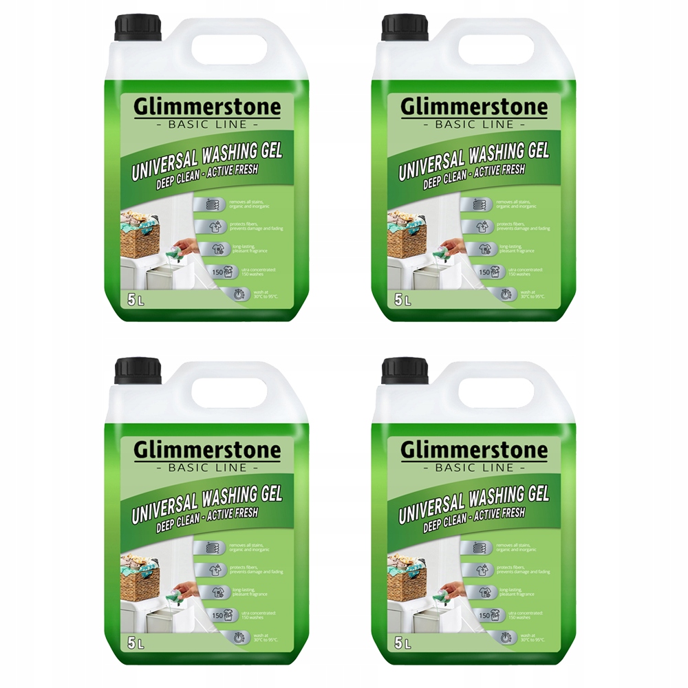 Levně Glimmerstone Univerzální Gel Prostředek Na Praní 150 Praní Set 4x5L
