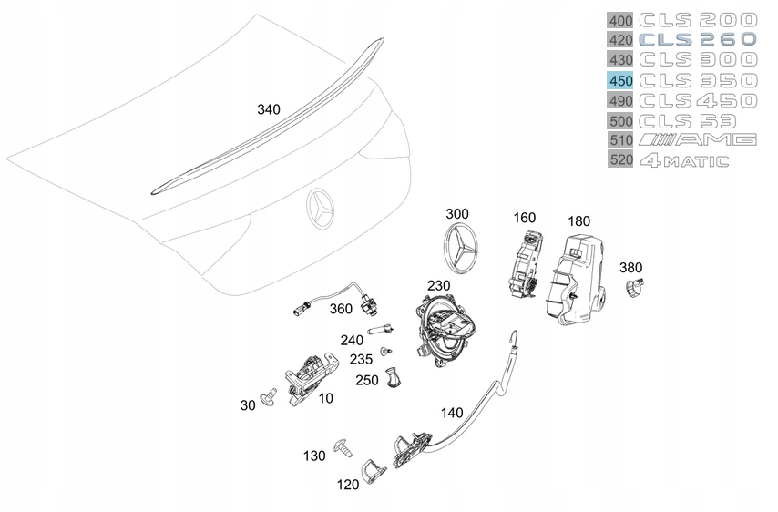 EMBLEMAT MARKI MERCEDES CLS 350 Stan opakowania oryginalne