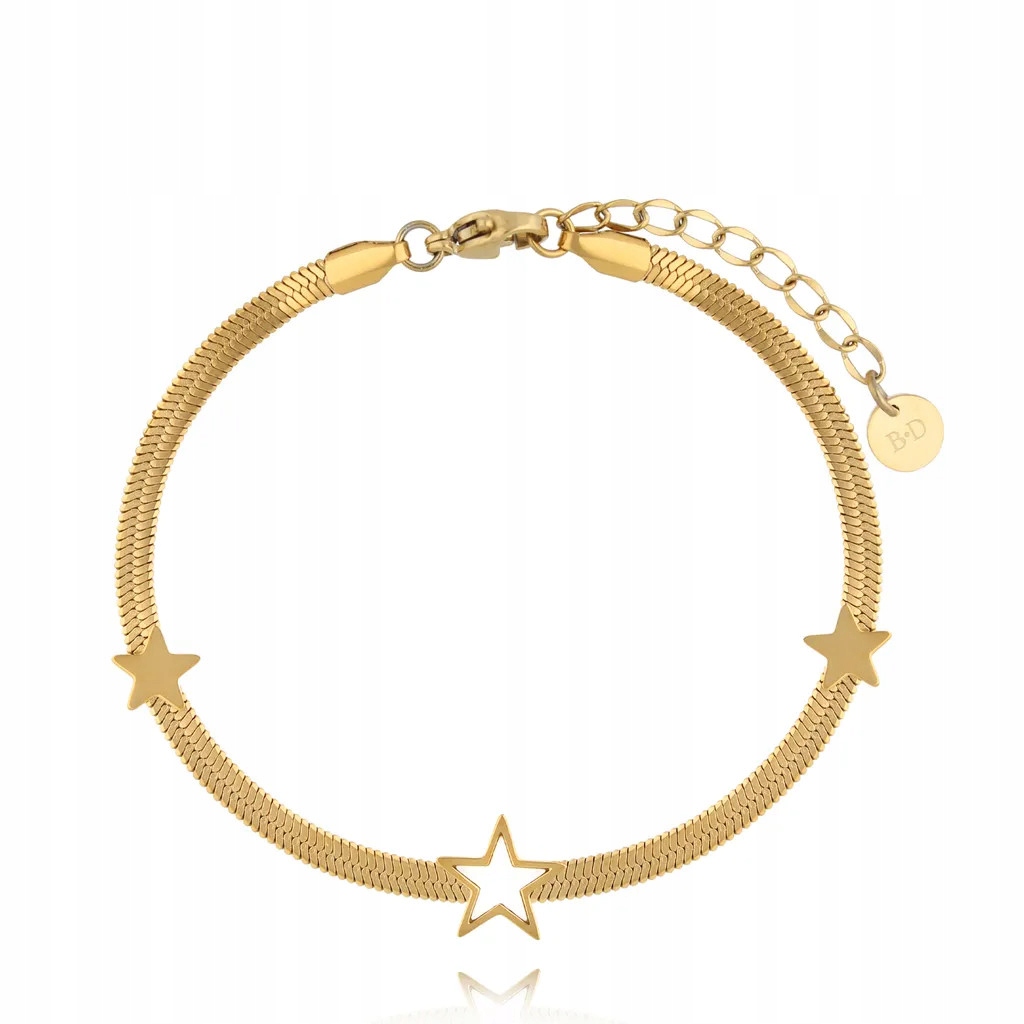 Dámský zlatý náramek By Dziubeka perleťová hmota hvězda