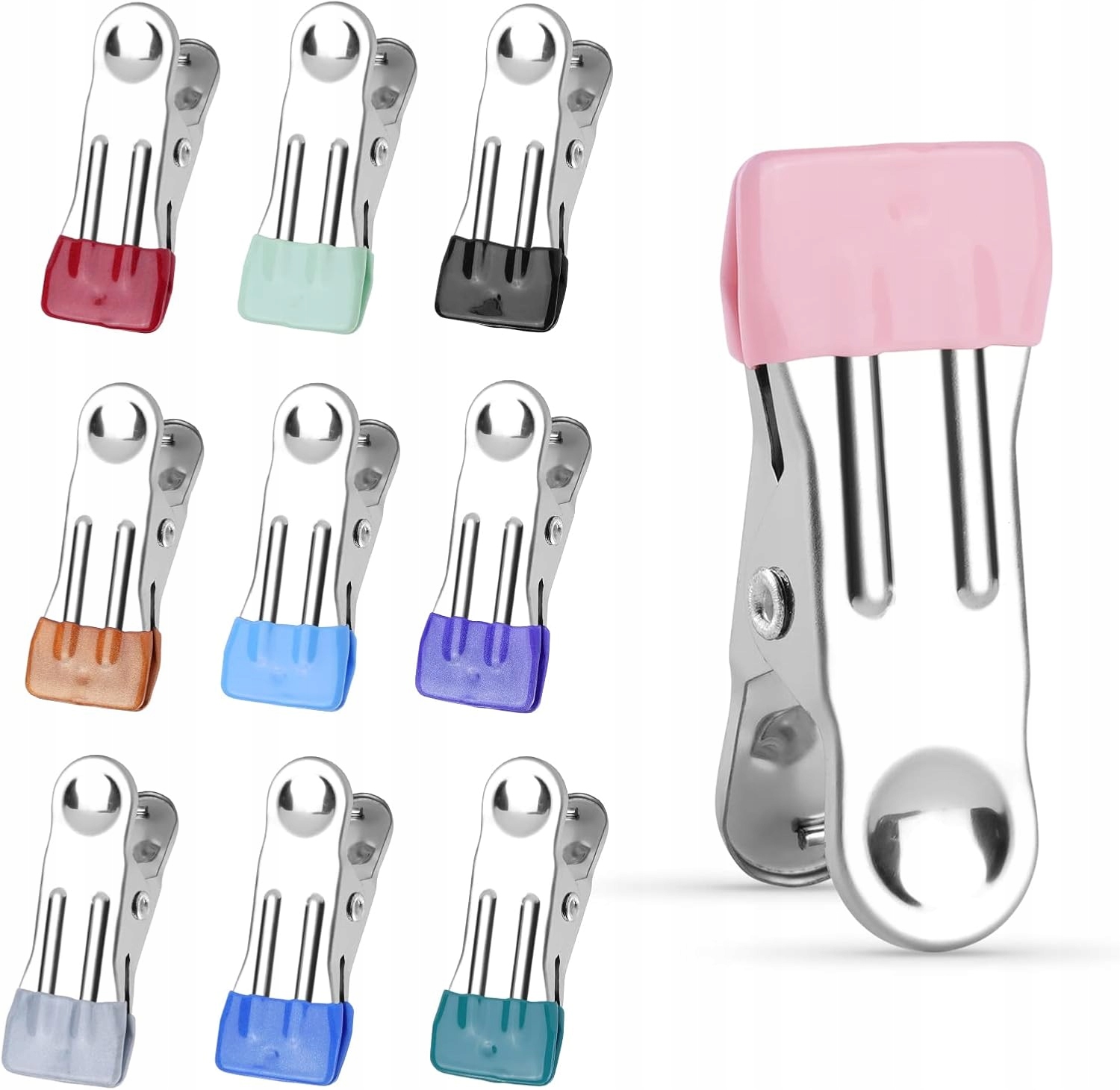 Levně Velké Klisy, Kolíčky Na Ručníky, Velké 20 Kusů , Nerezová Červená