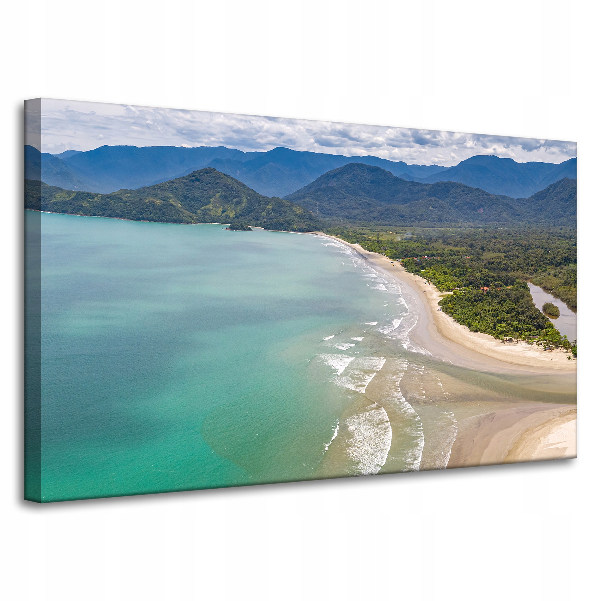 Obraz na plátně Voda Břeh Vlny Hory Příroda 100x60 cm Ideální jako dárek