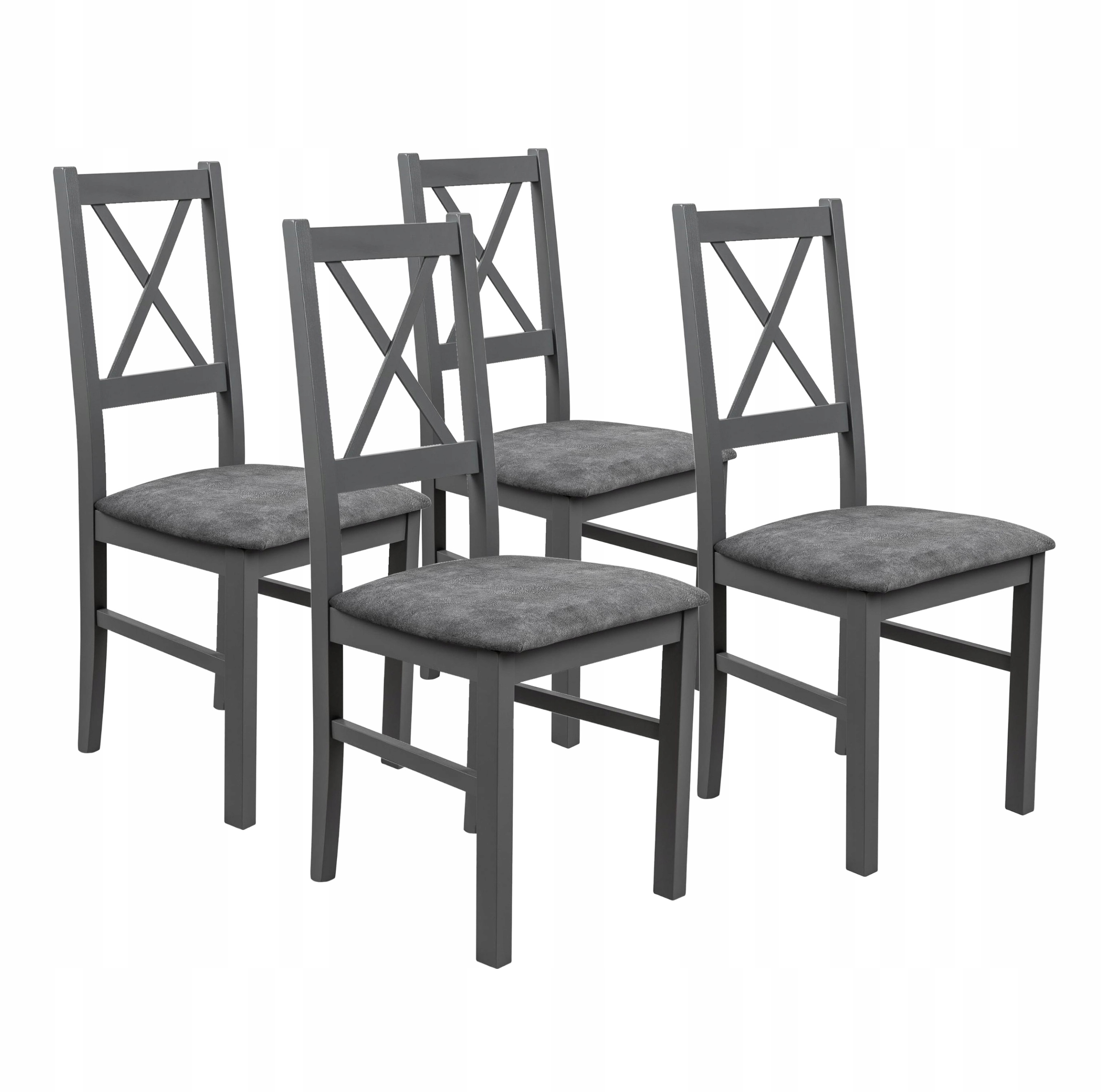 Sada 4x Čalouněná židle do obývacího pokoje Jídelny Kuchyně NIL10 Grafitová