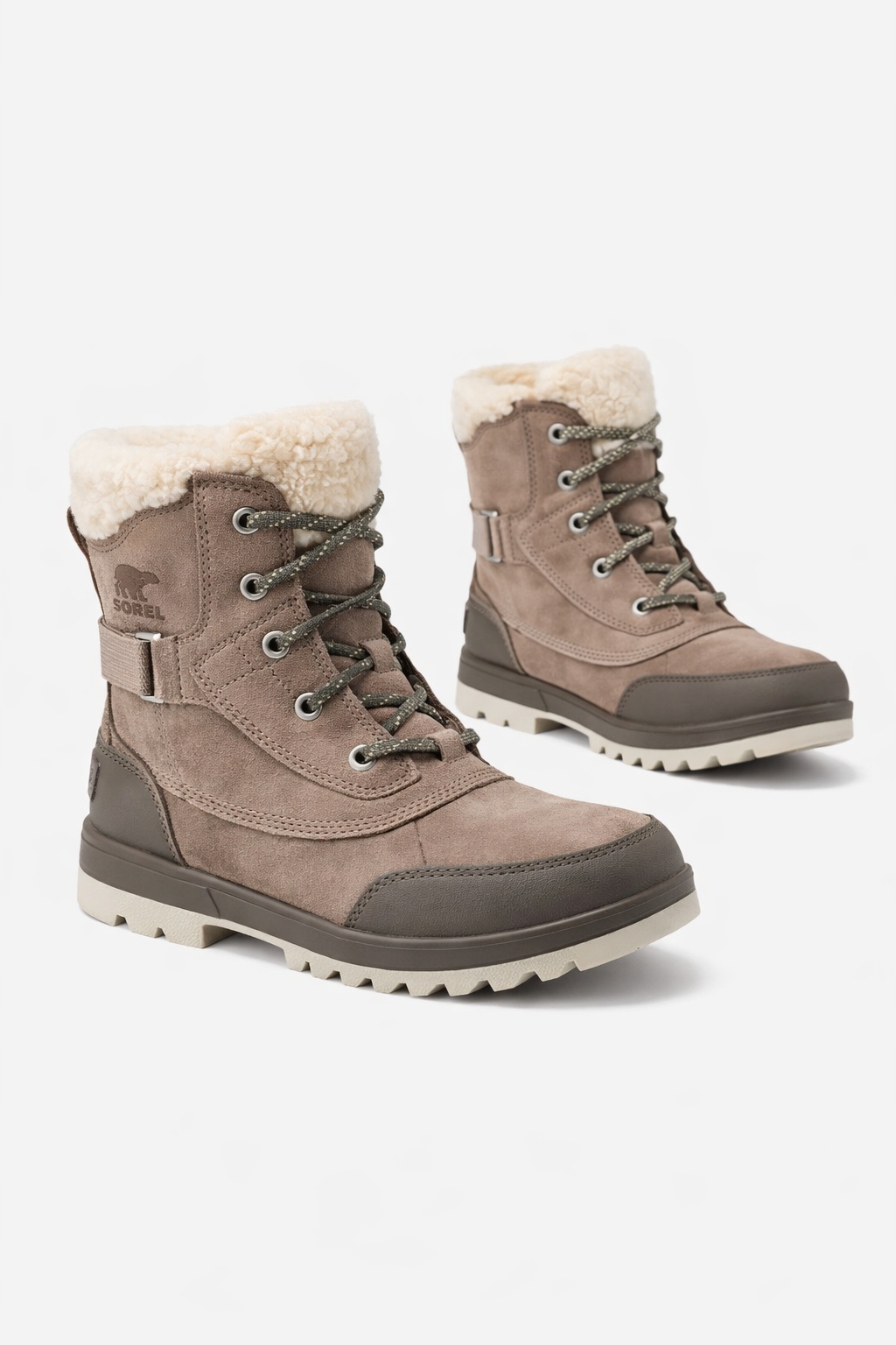 Sorel Semišové Sněhule S Kožíškem A Sponou Béžové 38 I4C