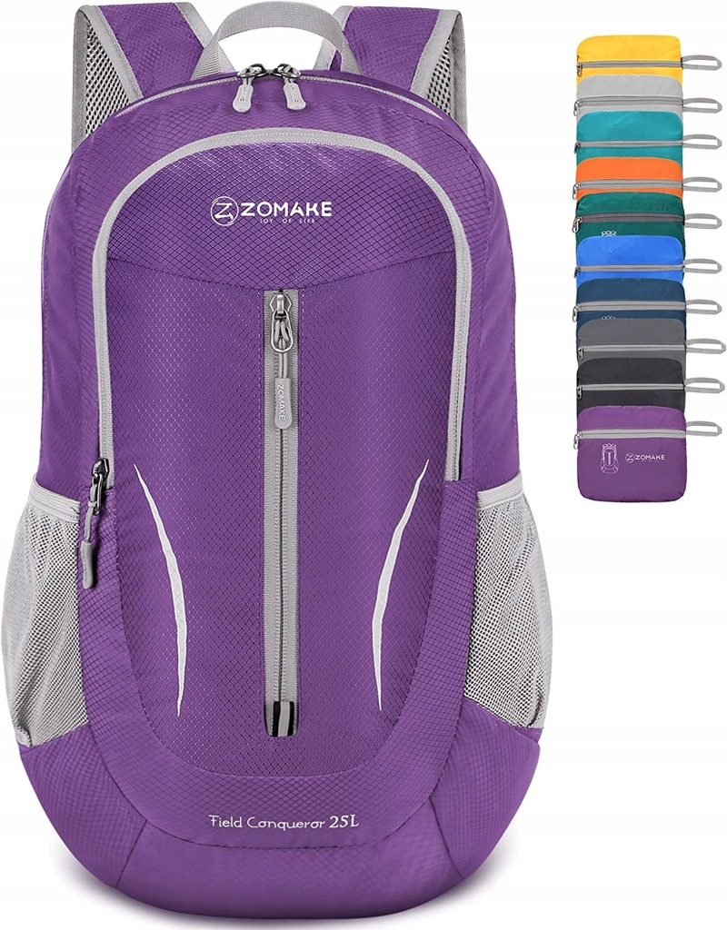 Zomake Składany wodoodporny ultralekki plecak turystyczny 25l Fioletowy