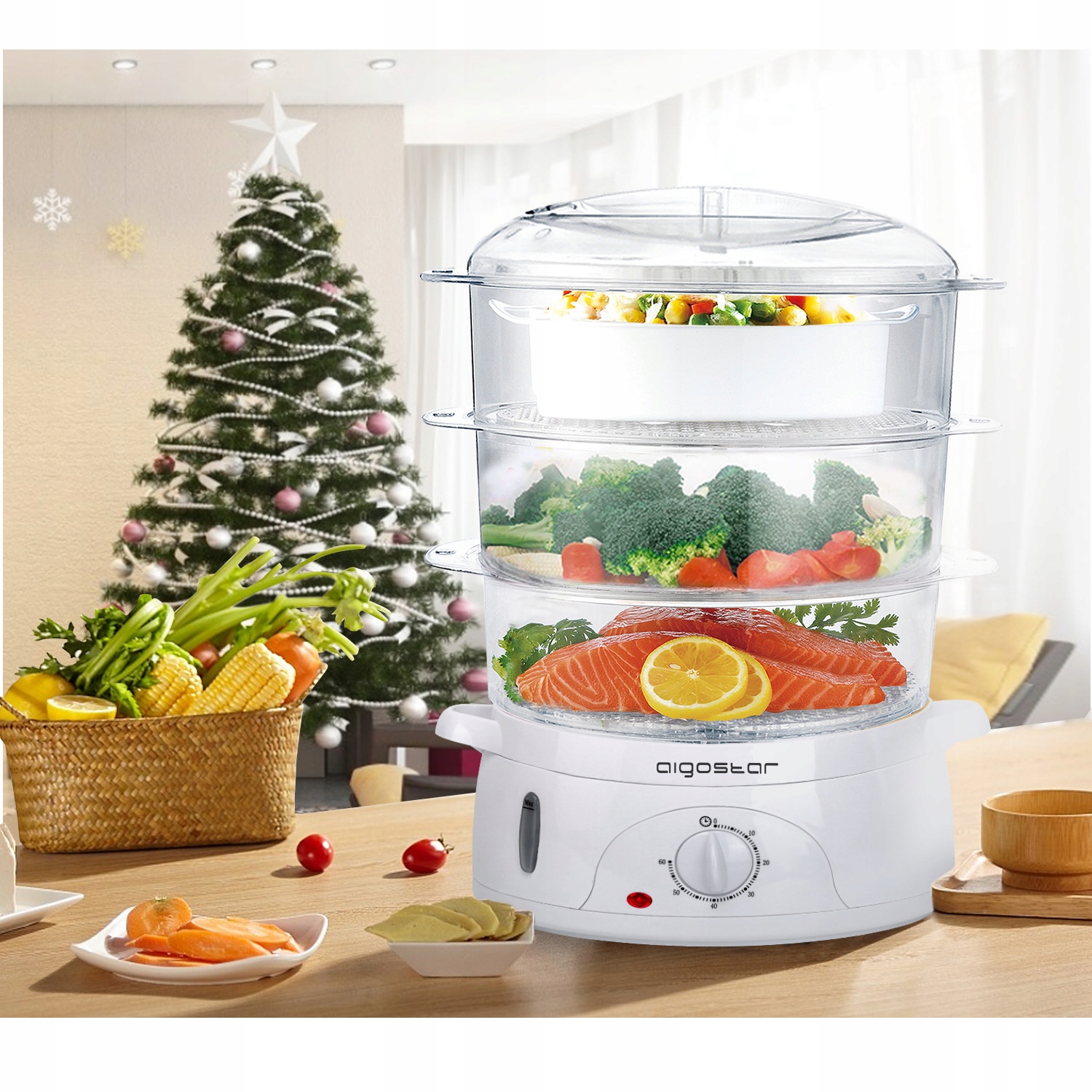 Parowar Aigostar 500306 9 l biały 800 W Moc 800 W