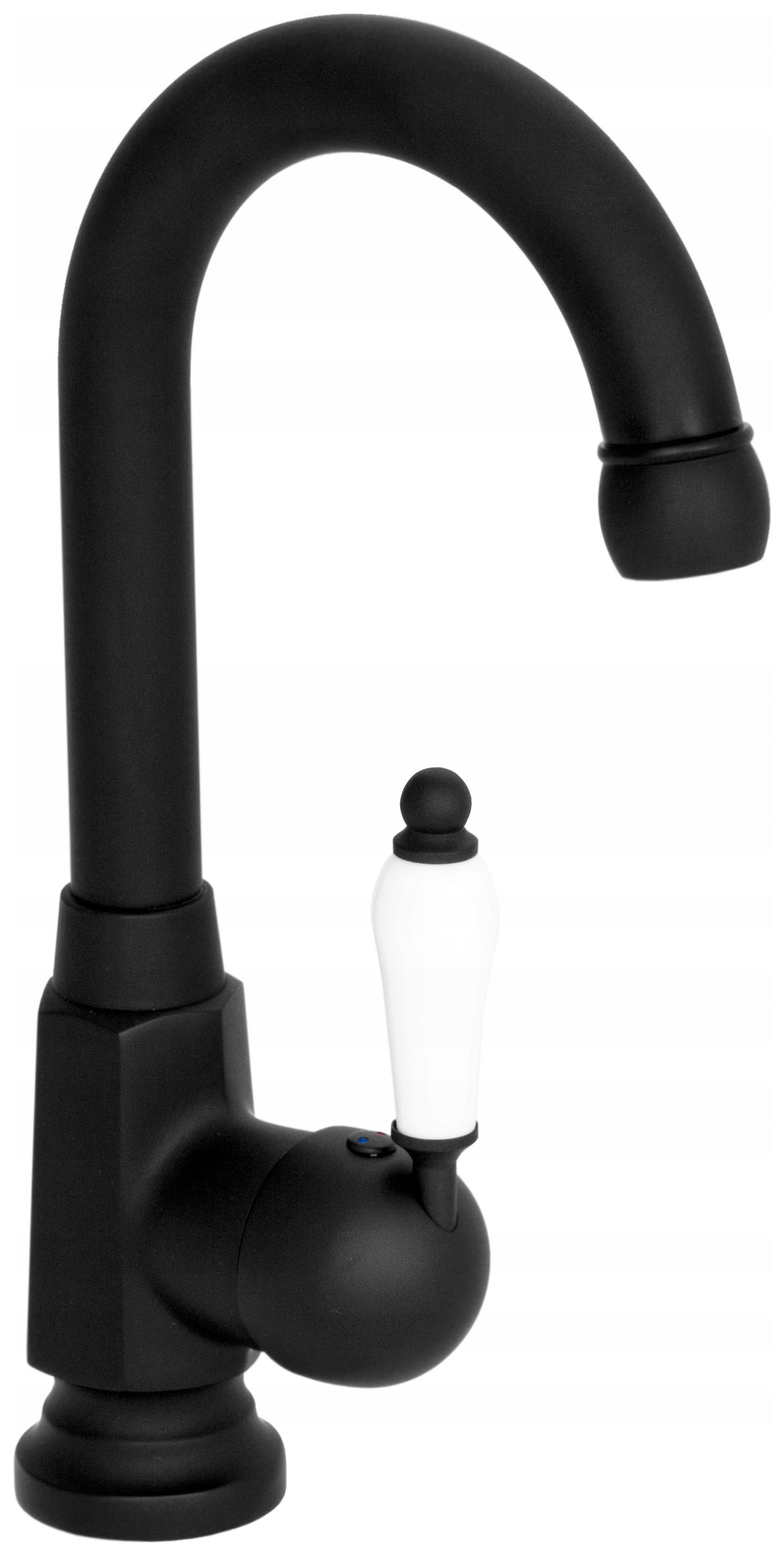 Retro VII Černá Umyvadlová Baterie Vysoká Na Desku