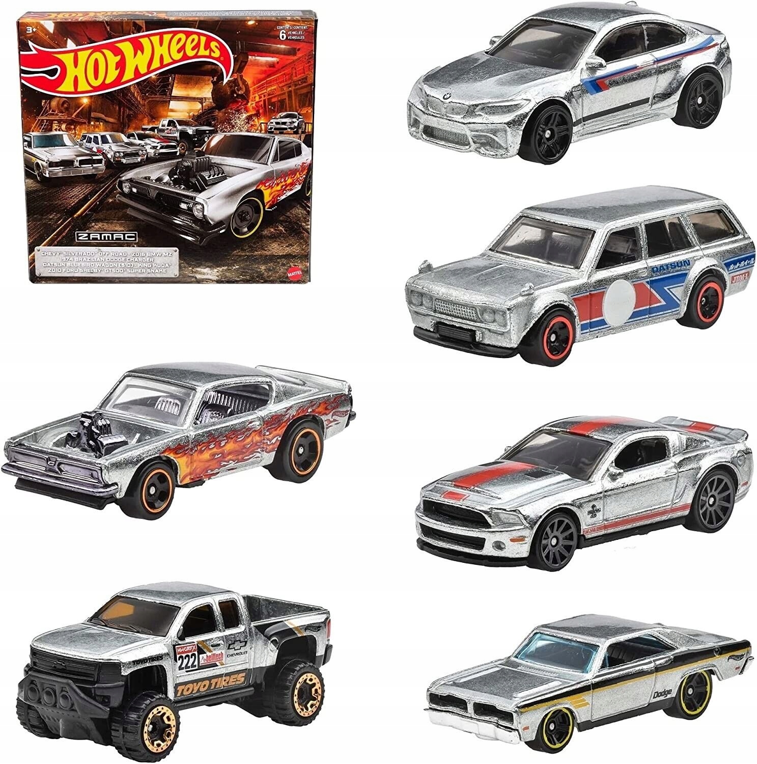 

Hot Wheels Datsun Kuda Shelby Dodge Charfer Bmw Mz