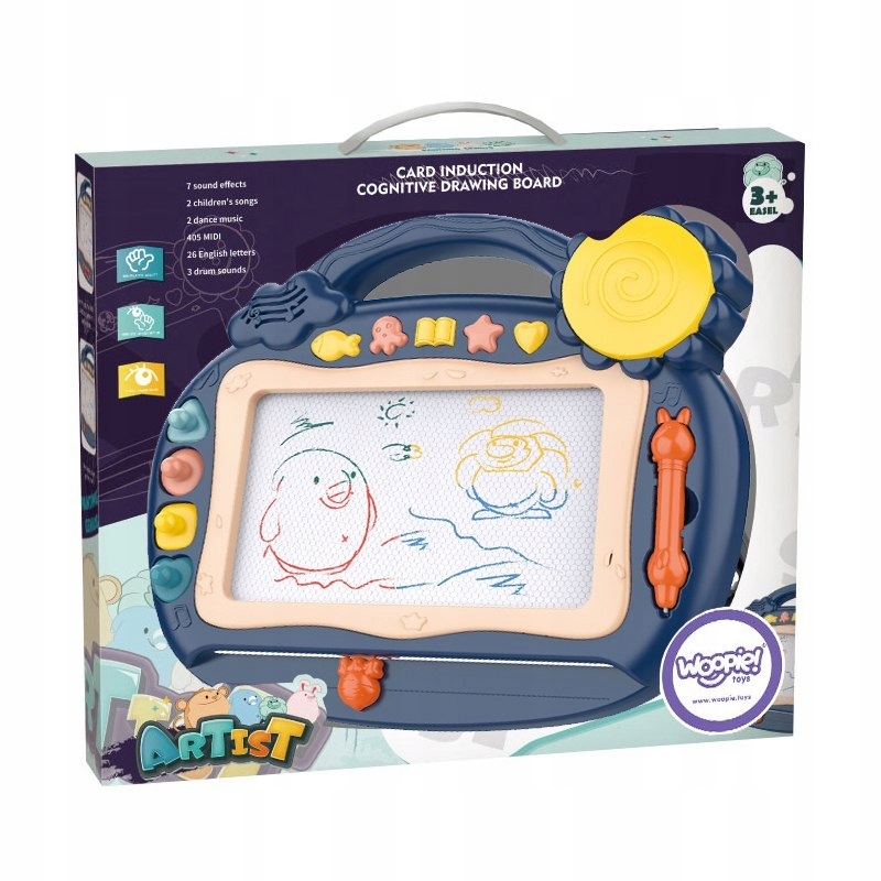 ZNIKOPIS TABLICA MAGNETYCZNA STEMPELKI KOLOROWA DO RYSOWANIA PREZENT DZIECI Marka Woopie