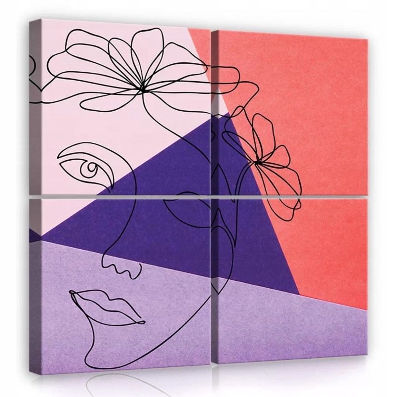 Obraz 50x50 Linie minimalismus portrét květiny abstrakce moderní pastelový