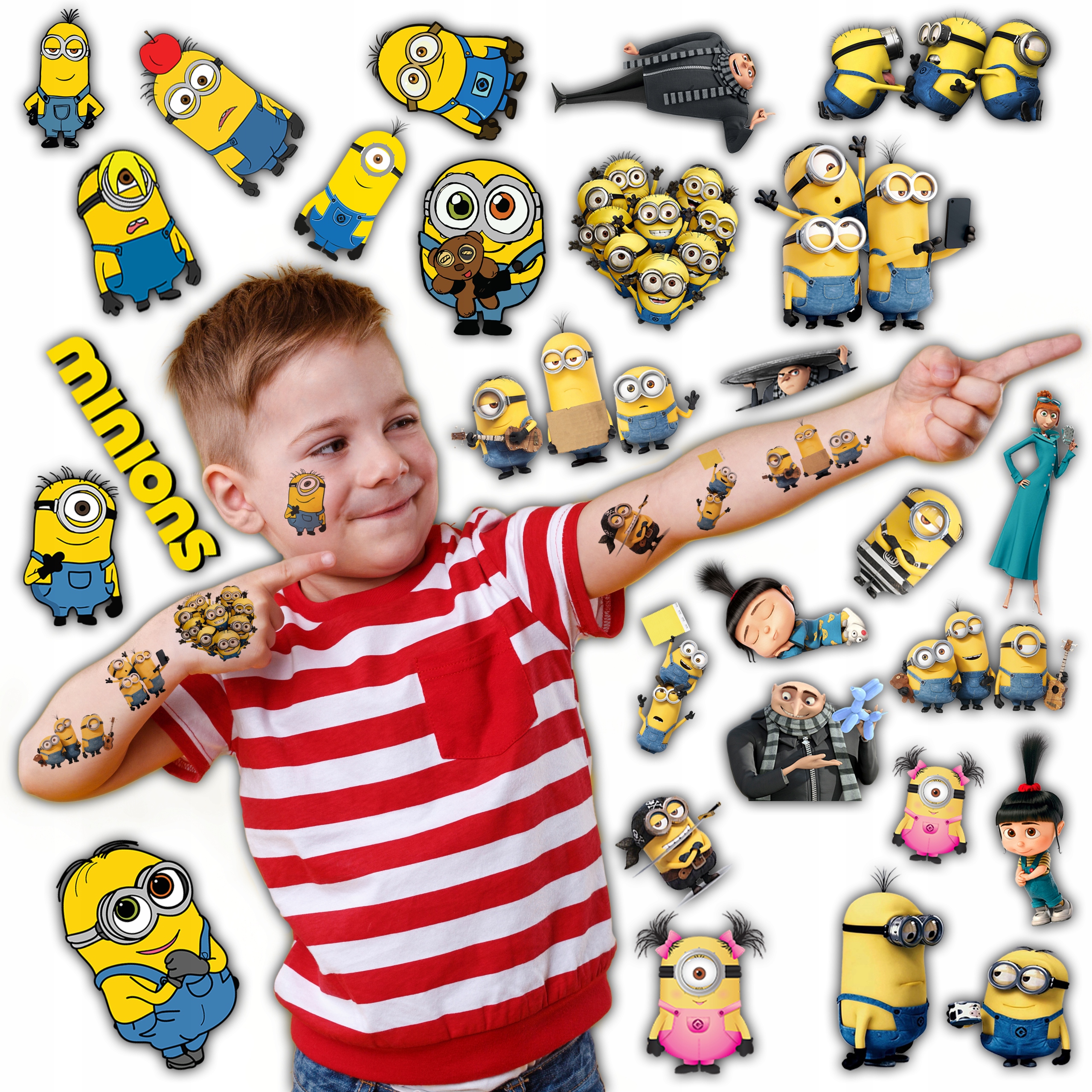 TATUAŻE ZMYWALNE MINIONKI MINION - WIELE WZORÓW