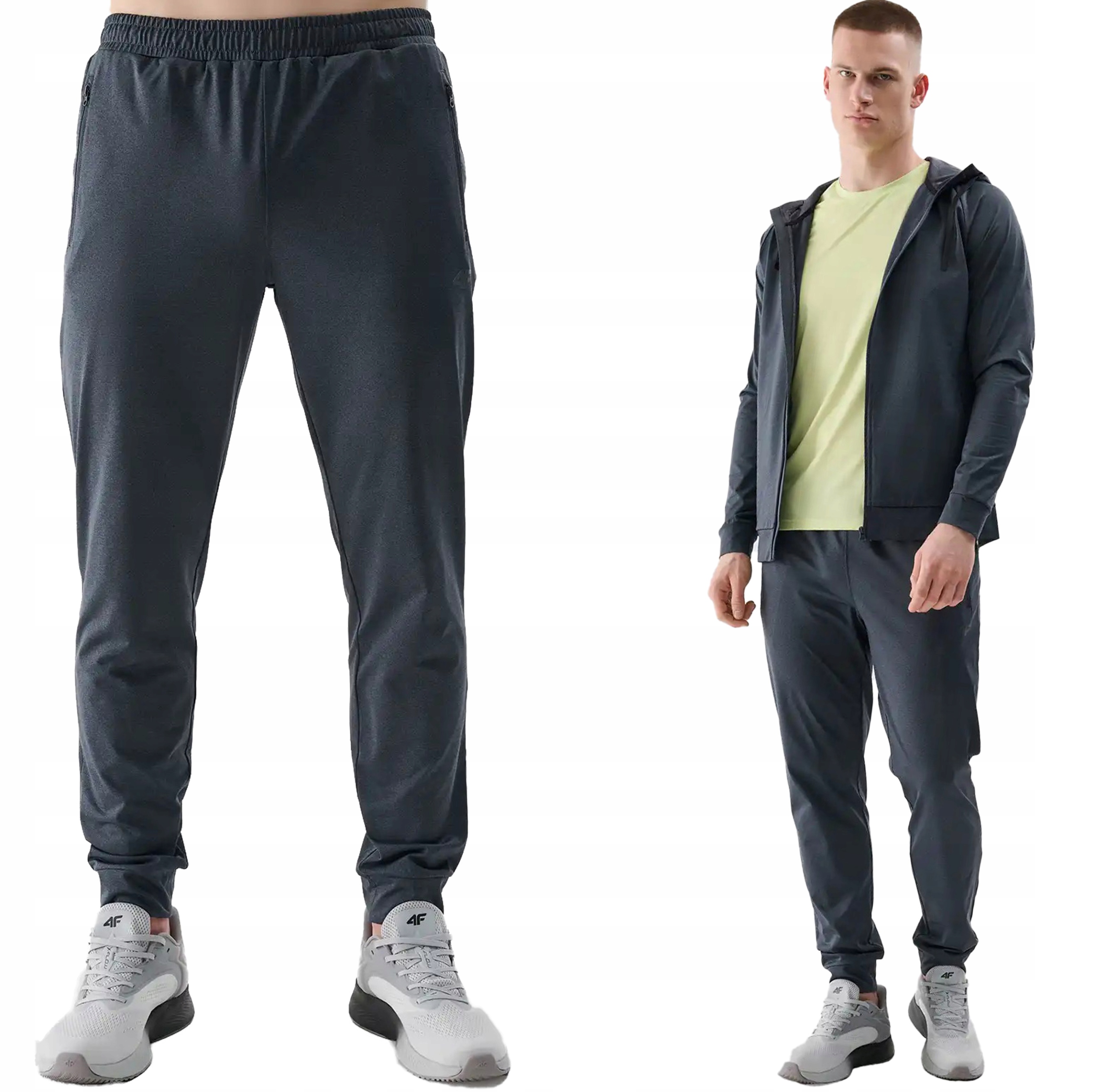Spodnie sportowe męskie 4F M0835 na siłownie do biegania szare 3XL