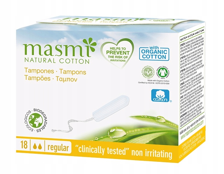 

Masmi tampony z bawełny organicznej Regular 18szt