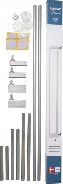 Rozszerzenie bramki Baby Dan AVANTGARDE BUK 14 cm, srebrny Marka Baby Dan