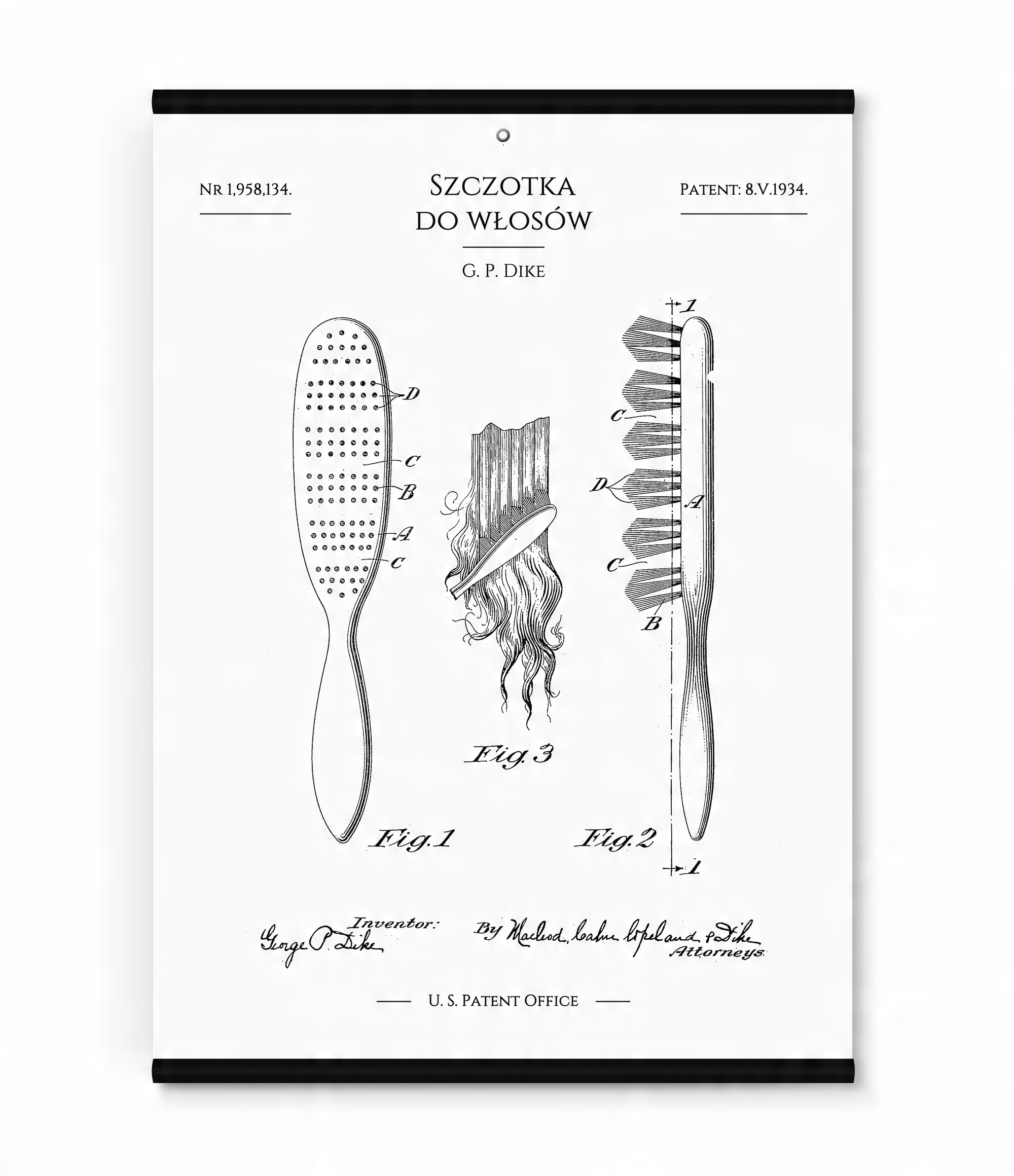 

Obraz plakat na ścianę Szczotka Do Włosów Patent