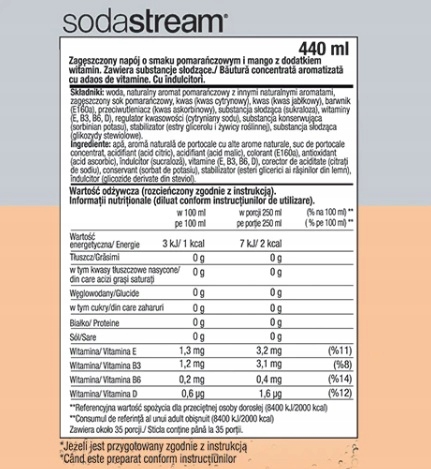 SODASTREAM Syrop koncentrat 2xCola 2xOrange-Mango Marka SodaStream