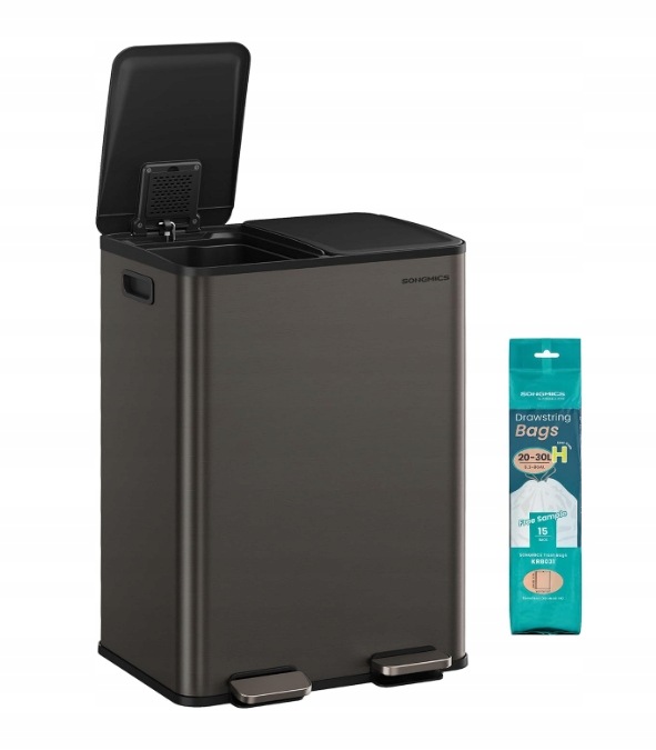 Odpadkový Koš Velký 60 L Koš Na Tříděný Odpad 2 X 30 L Dvoukomorový