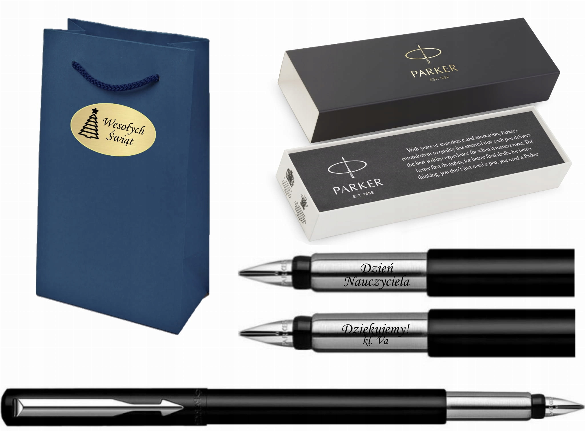 

Parker Pióro Wieczne Vector Czarny Grawer Torebka
