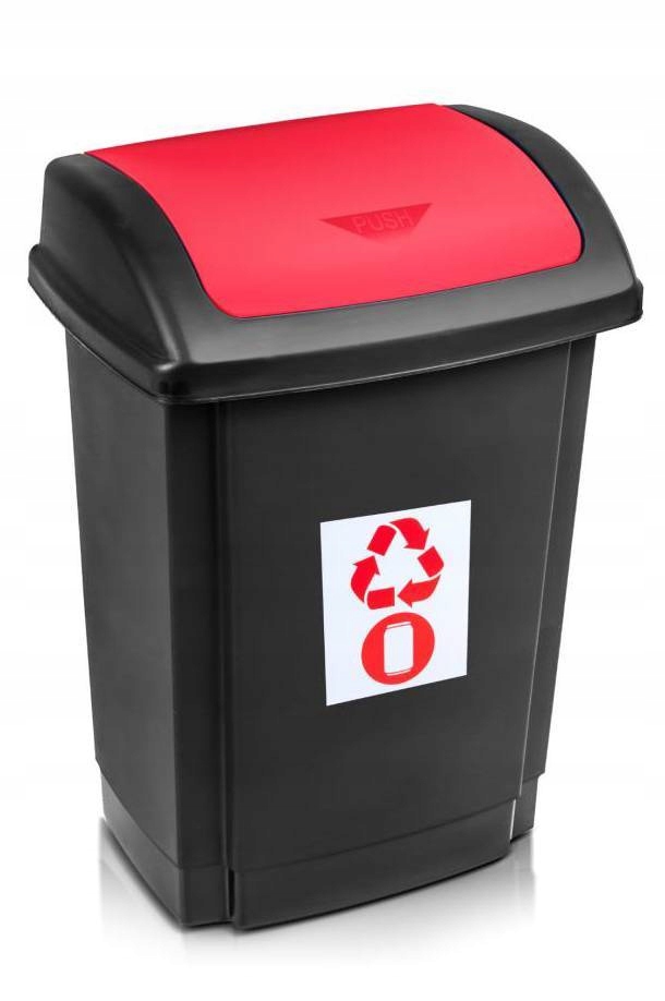 Levně Výklopný koš na tříděný odpad, nádoba 25 l, červená barva 1341