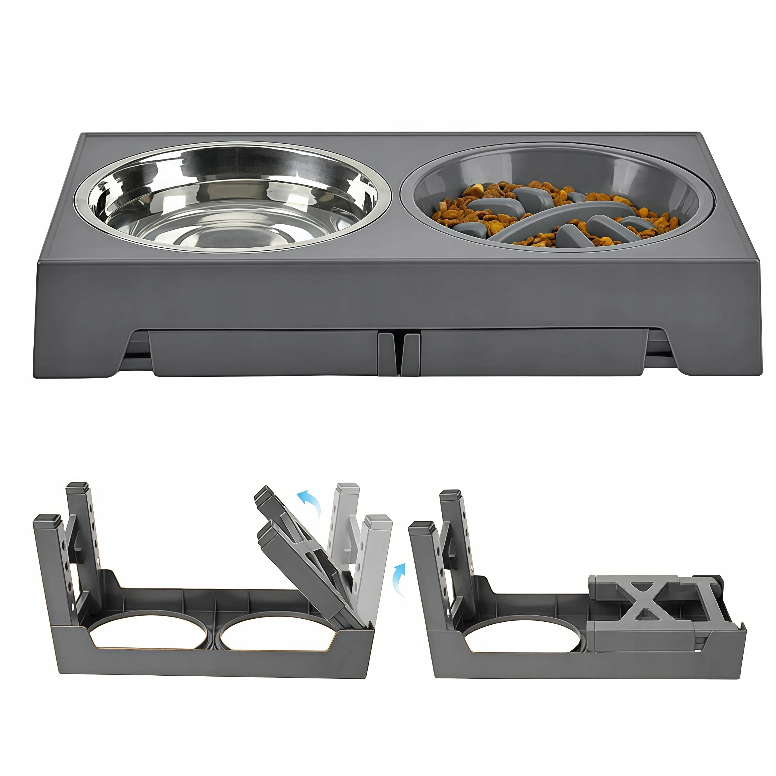 Levně Vyvýšená Miska Pro Malé, Střední A Velké Psy S Nastavitelnou Výškou 5 V 1