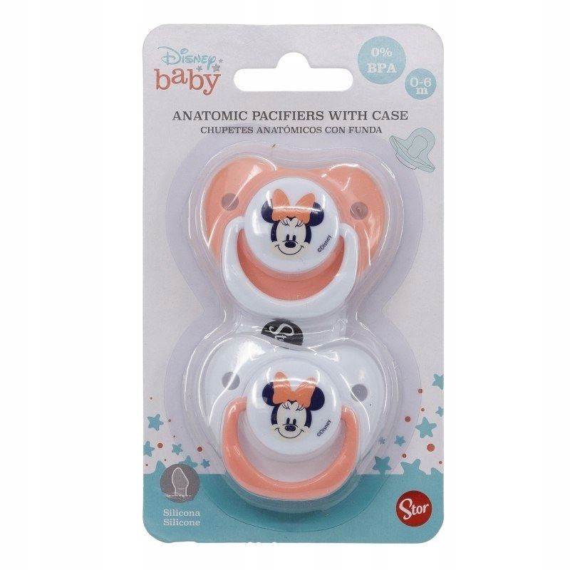 

Minnie Mouse Smoczek Silik Anat. 2 szt 6m+
