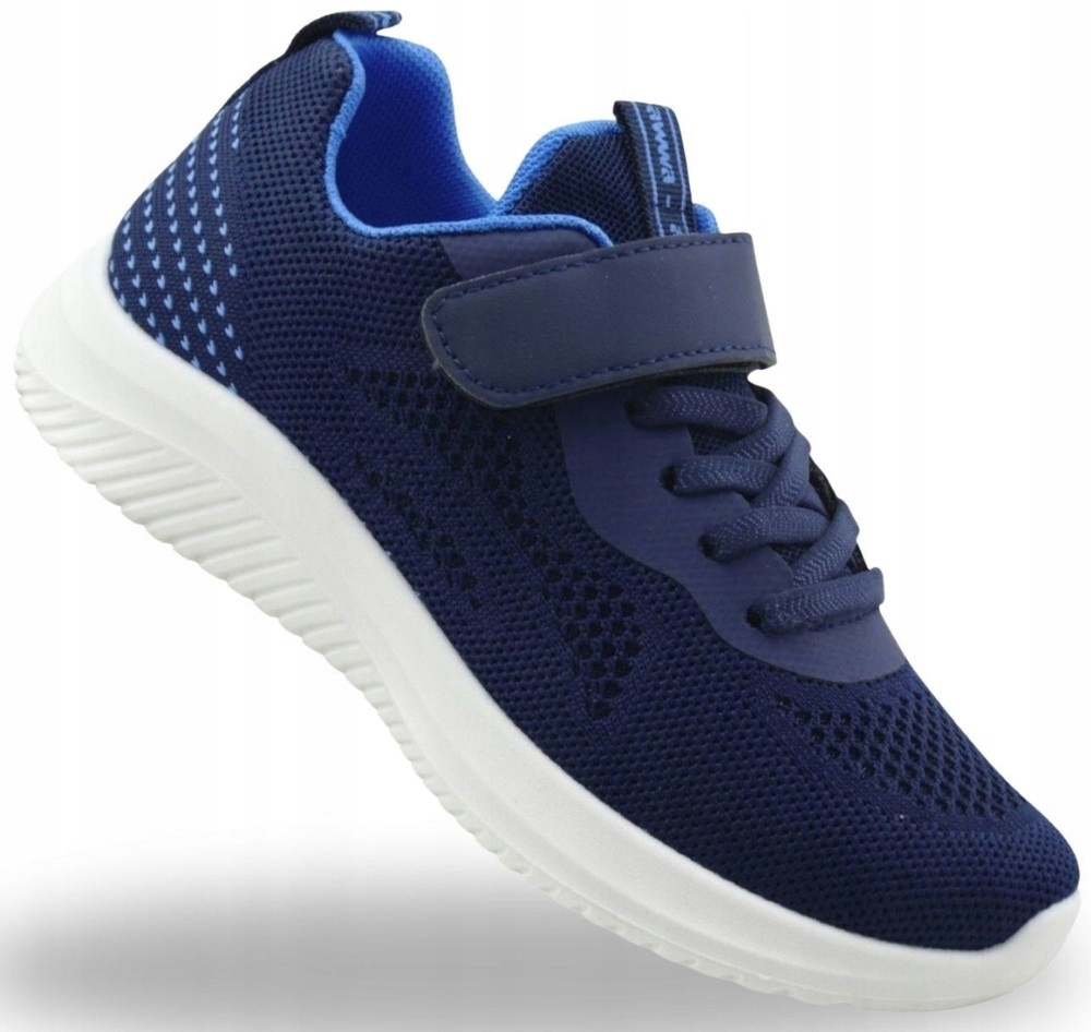 Buty sportowe siatka na Wf na co dzień siatka niebieskie rzepy lekkie r34